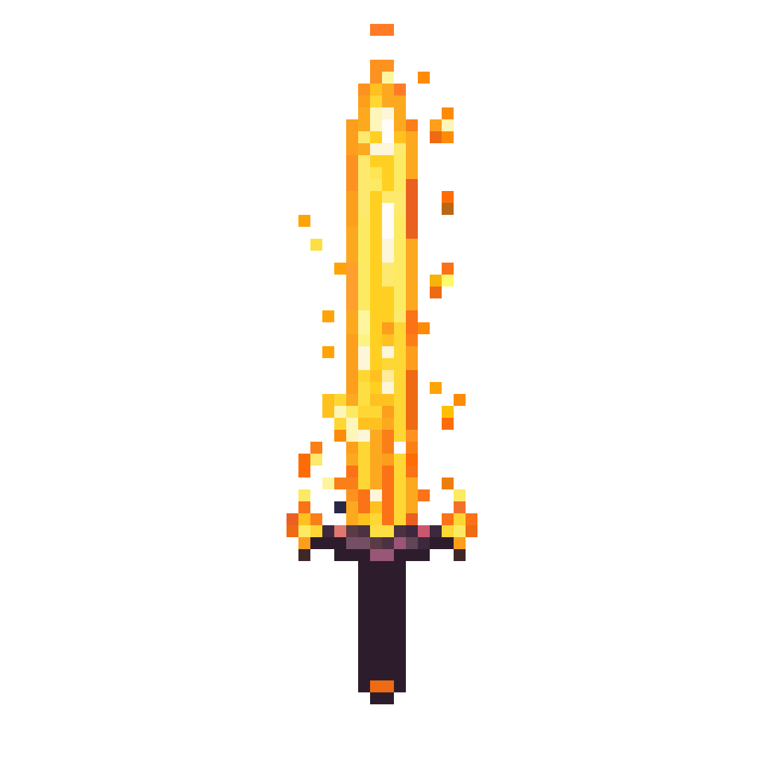 Fire sword pixel art animation by Golam Sayon Ahamed — animated weapon asset with flame effect
