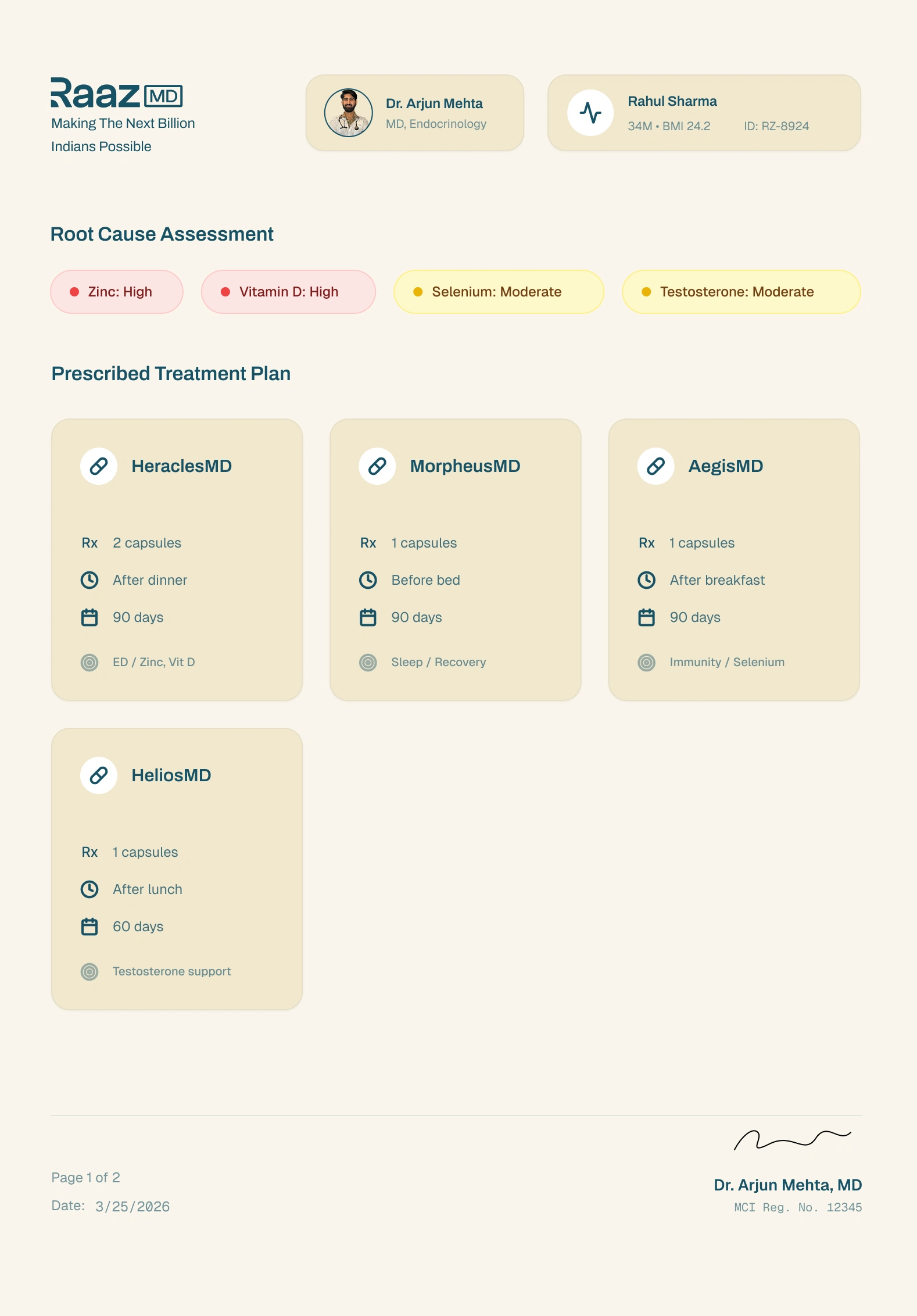 Prescription exploration — table layout direction