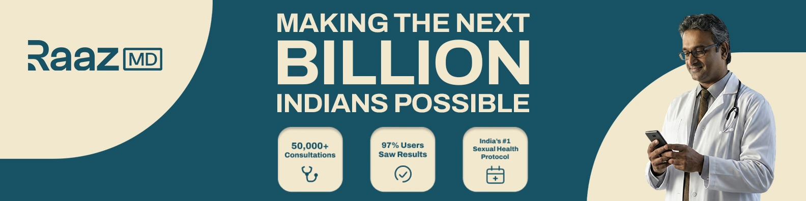 RaazMD LinkedIn personal banner used by the founder