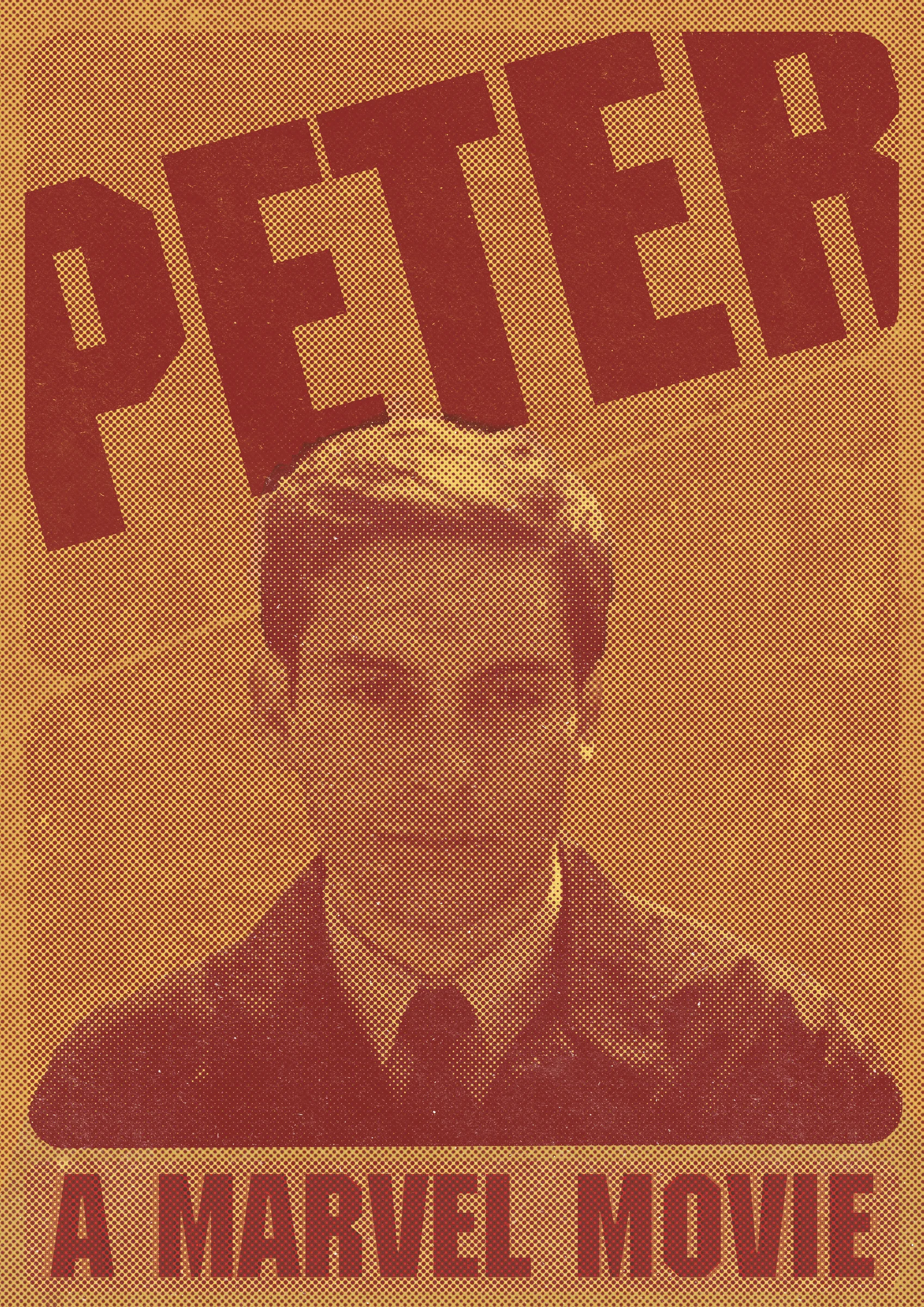Peter poster — Marvel x A24 brand concept by Golam Sayon Ahamed. Grain texture portrait in warm tones.