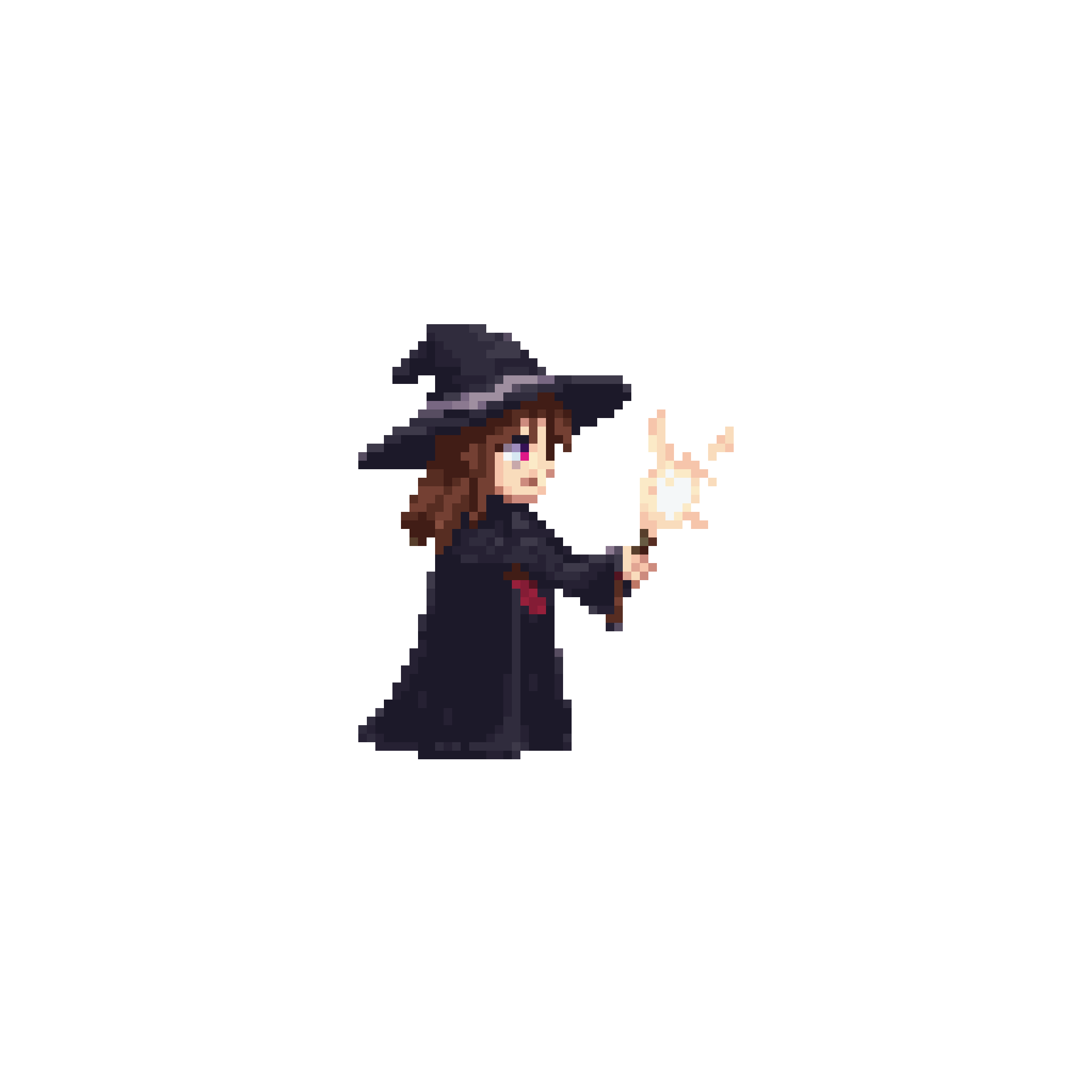Witch character pixel art animation by Golam Sayon Ahamed — 8-bit style animated sprite with transparent background