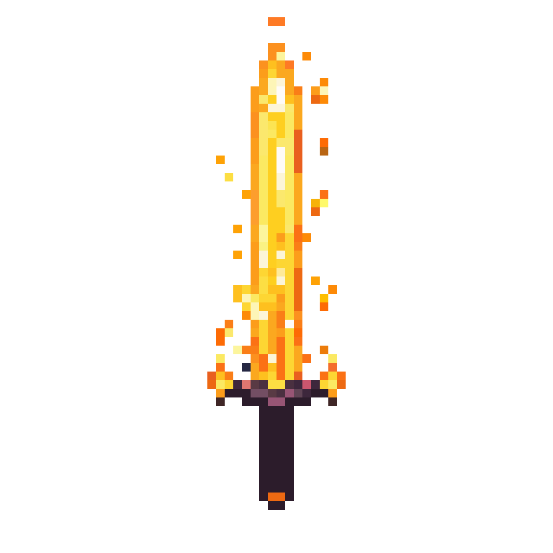 Fire sword pixel art animation by Golam Sayon Ahamed — animated weapon asset with flame effect