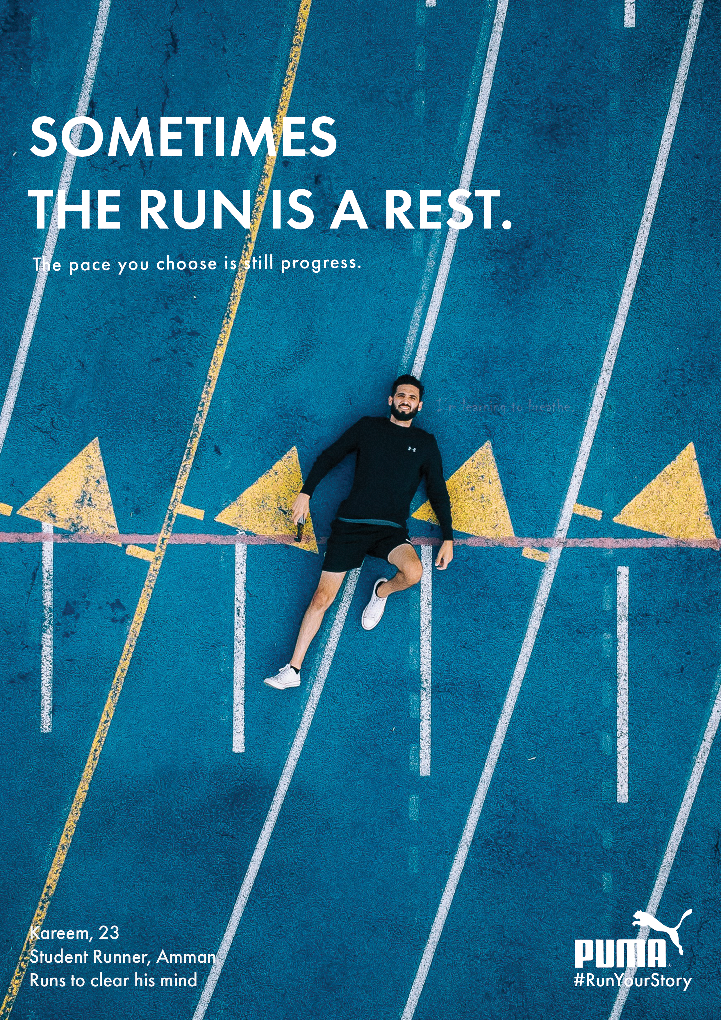 Run Your Story poster 3 — Puma campaign by Golam Sayon Ahamed. Motion blur, imperfect framing, real moment captured.