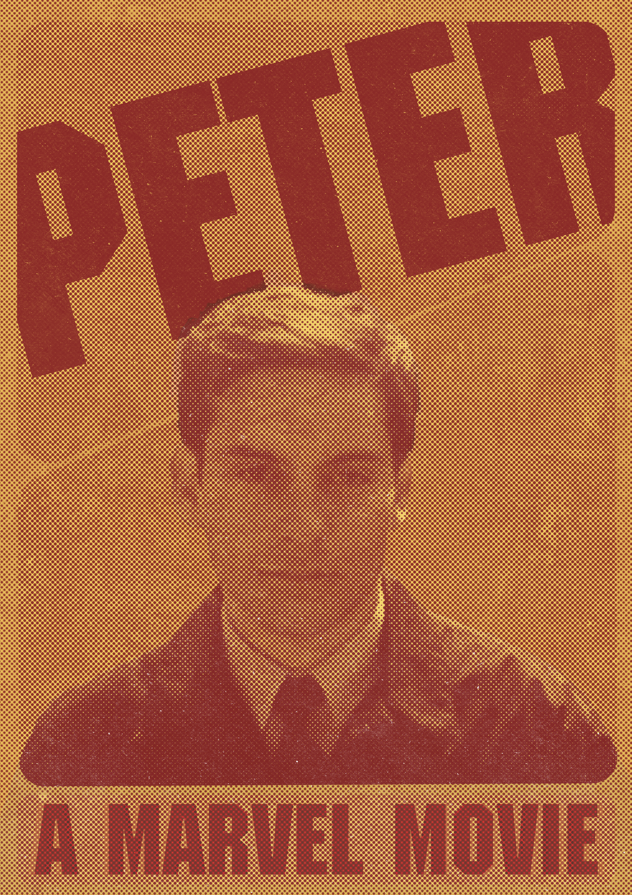 Peter poster — Marvel x A24 brand concept by Golam Sayon Ahamed. Grain texture portrait in warm tones.